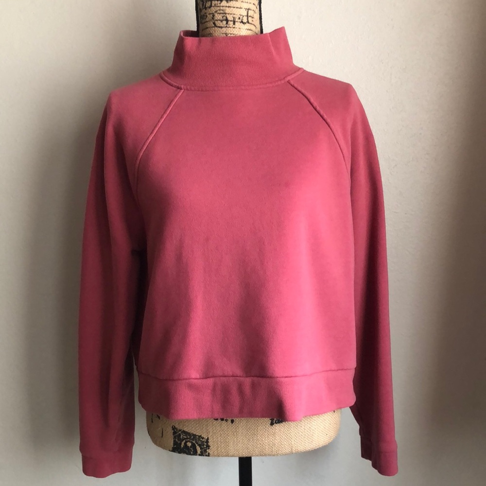 A New Day Cropped Pink Mockneck Sweatshirt